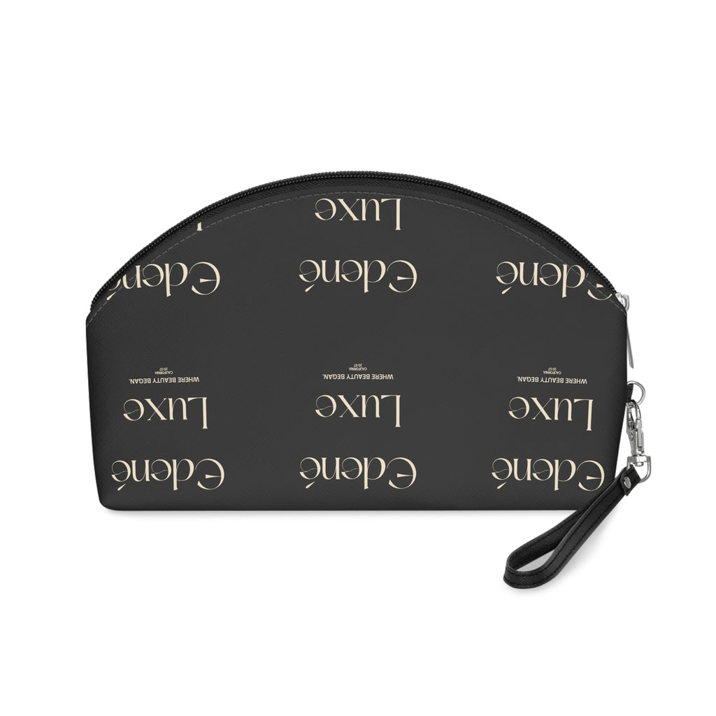 Luxury Monogram Makeup Bag — Black 'Edene Luxe' Cosmetic Pouch